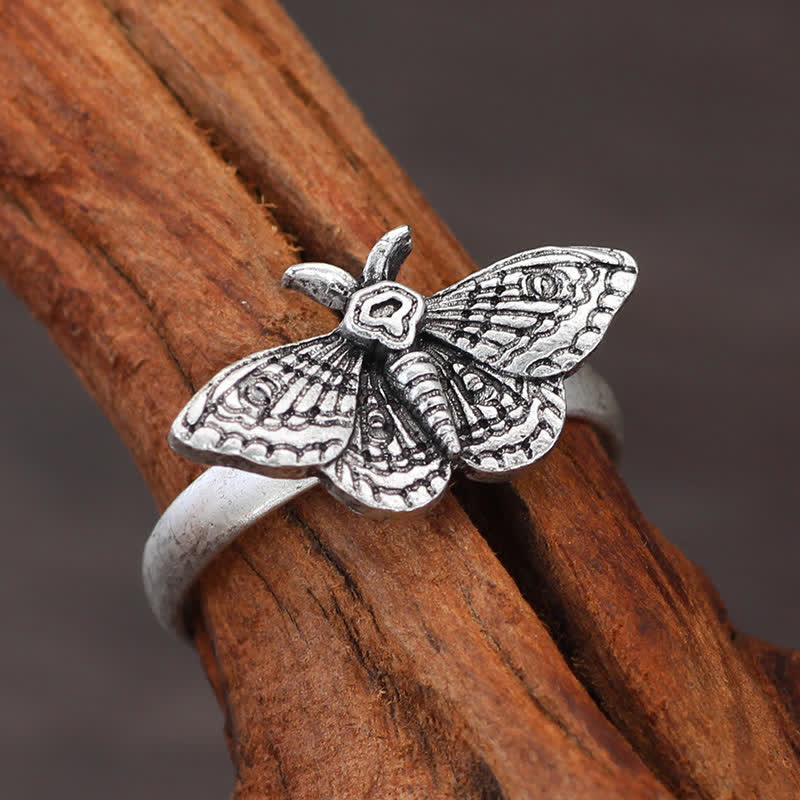 Totenkopfmotte Gothic Statement Opening Ring Kollektion - Stil Nr. 4 - image 9