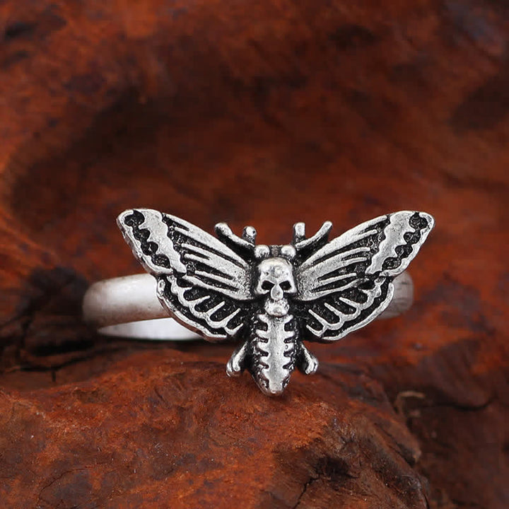 Totenkopfmotte Gothic Statement Opening Ring Kollektion - image 3