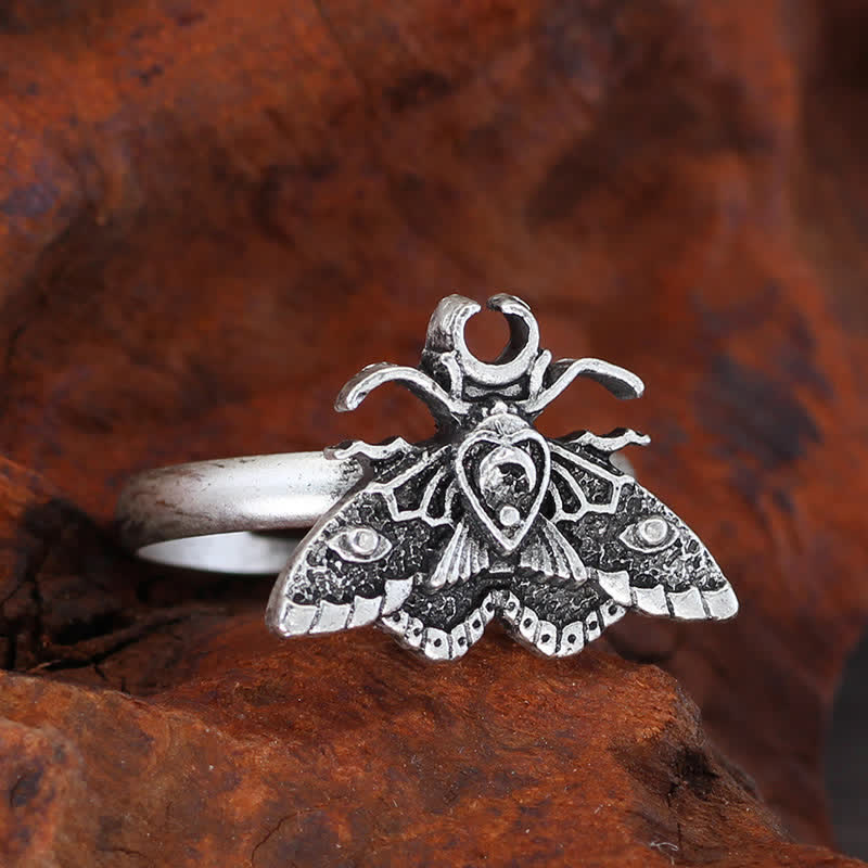 Totenkopfmotte Gothic Statement Opening Ring Kollektion - image 8