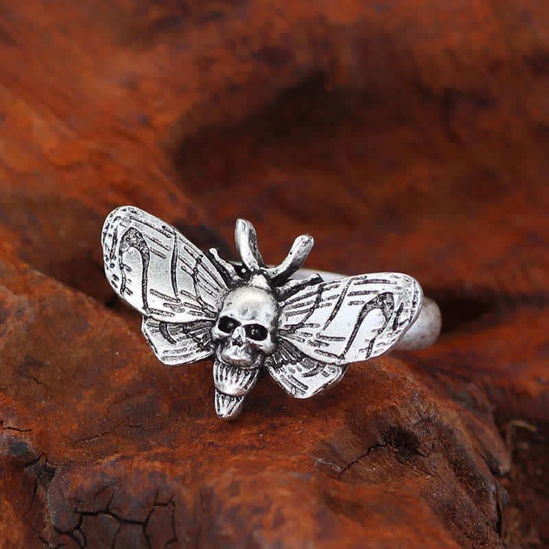 Totenkopfmotte Gothic Statement Opening Ring Kollektion - image 12