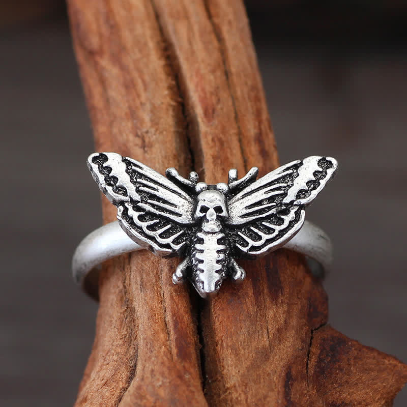 Totenkopfmotte Gothic Statement Opening Ring Kollektion - Stil Nr. 1 - image 1