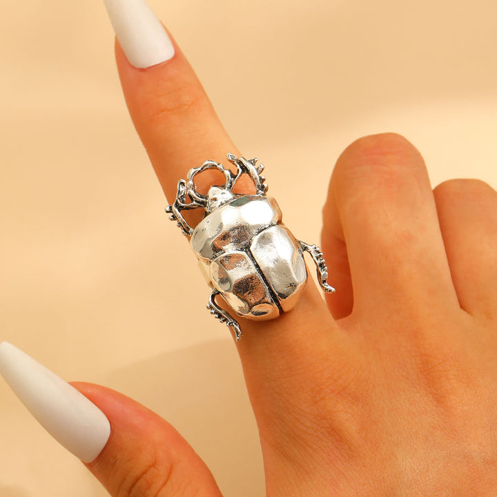 Scarabäus- und Zikaden-Insekten-Öffnungsring-Kollektion - Käfer - Silber - image 6