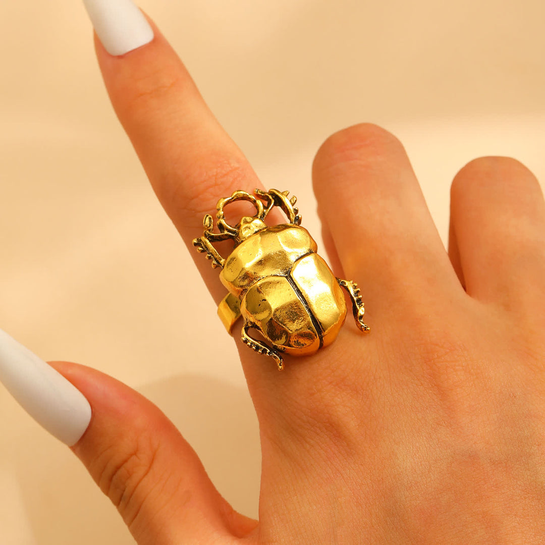 Scarabäus- und Zikaden-Insekten-Öffnungsring-Kollektion - Käfer - Gold - image 8