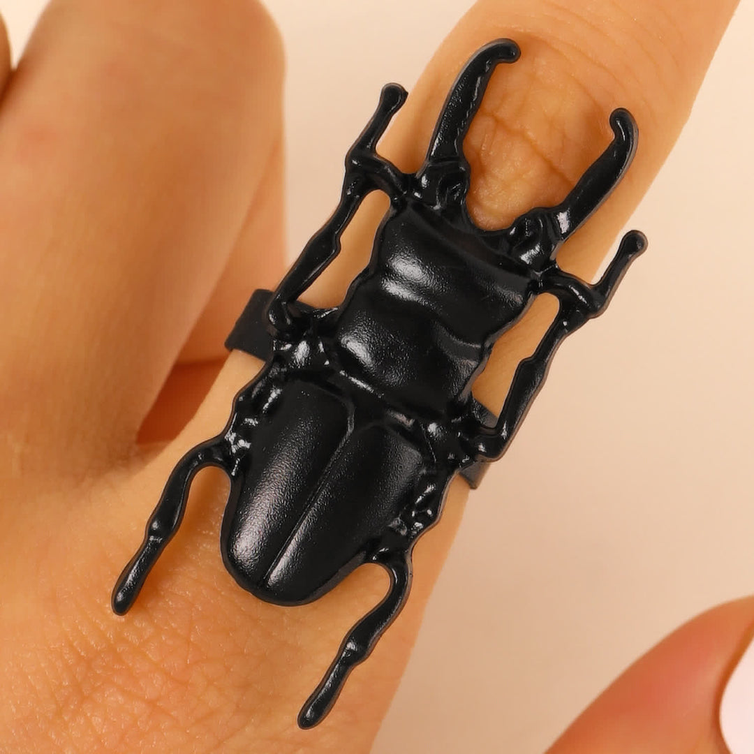 Scarabäus- und Zikaden-Insekten-Öffnungsring-Kollektion - Skarabäus - Schwarz - image 13