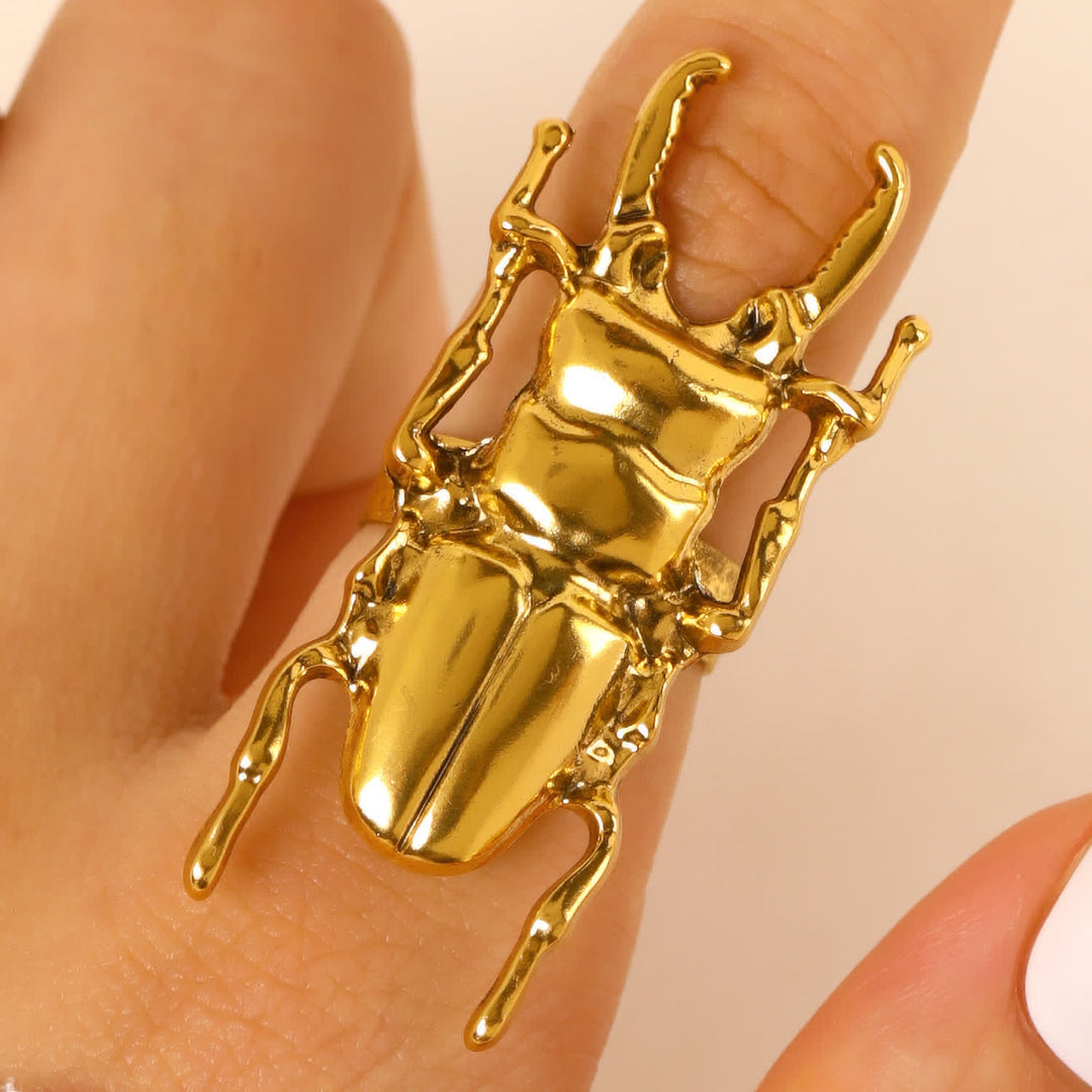 Scarabäus- und Zikaden-Insekten-Öffnungsring-Kollektion - Skarabäus - Gold - image 12