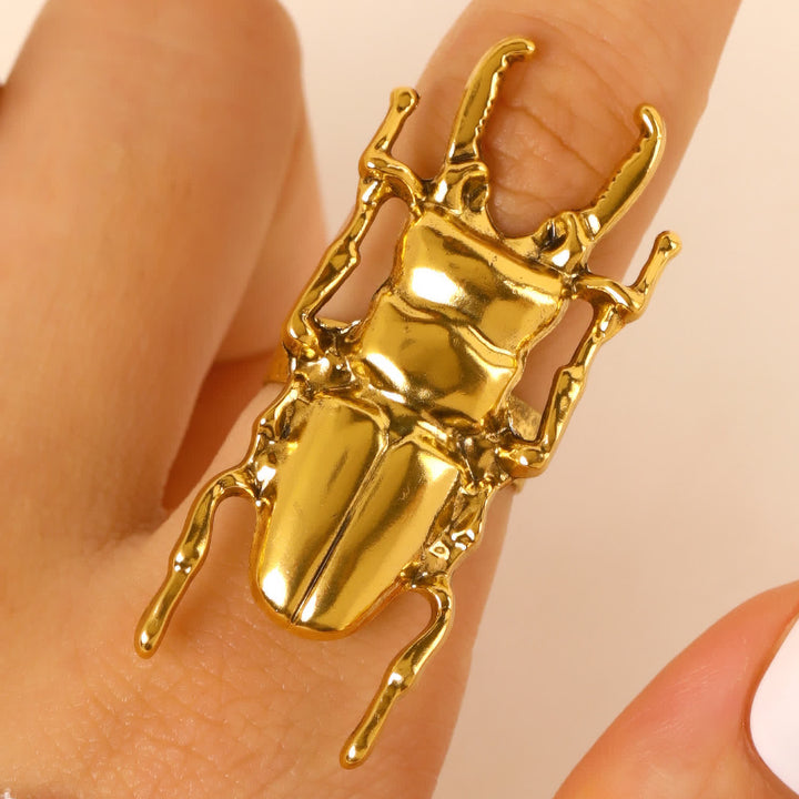 Scarabäus- und Zikaden-Insekten-Öffnungsring-Kollektion - Skarabäus - Gold - image 12