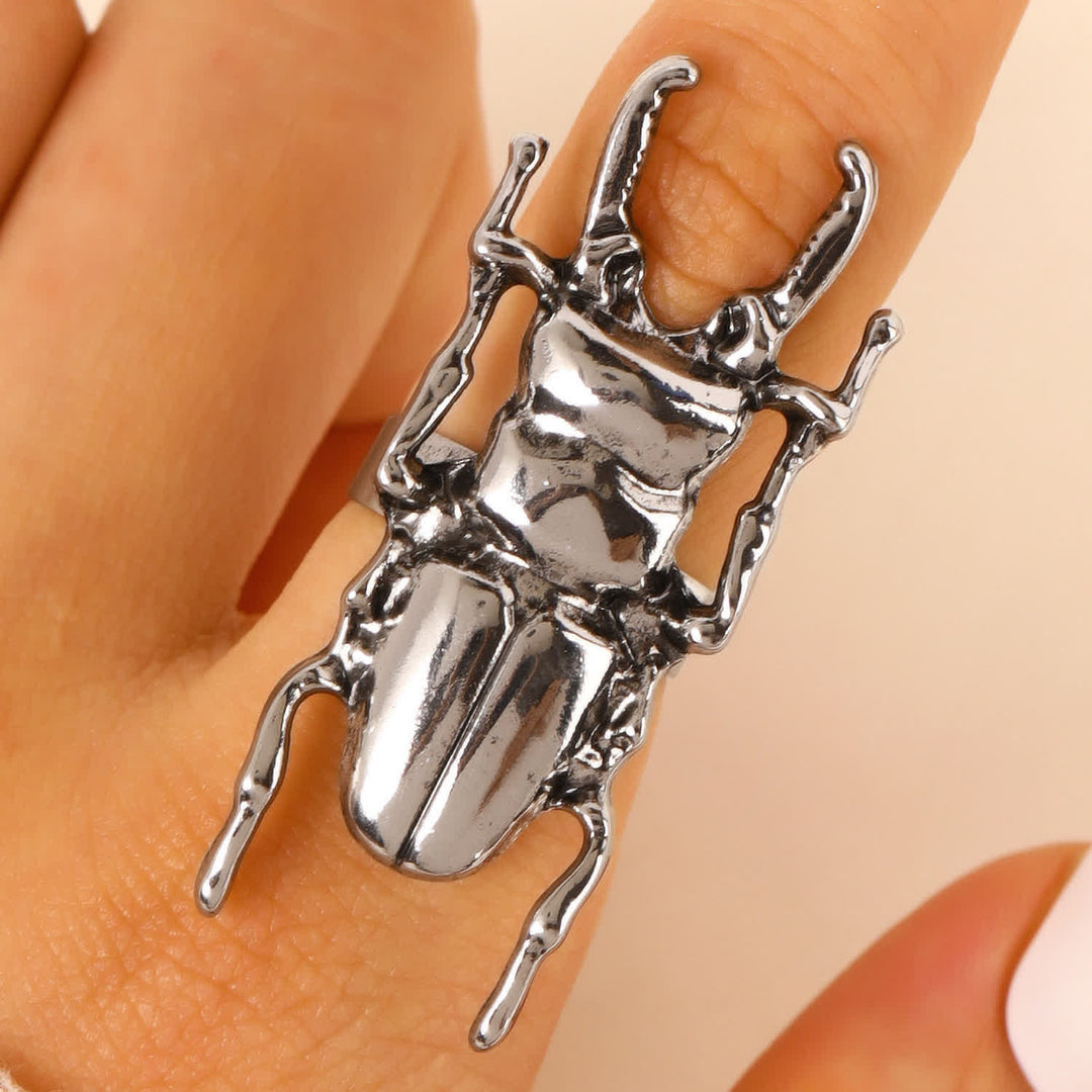Scarabäus- und Zikaden-Insekten-Öffnungsring-Kollektion - Skarabäus - Silber - image 10