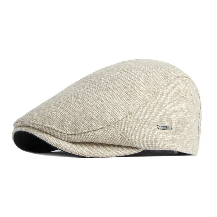Baskenmütze im britischen Stil mit Tweed-Textur und flachem Oberteil - Beige - Verstellbar (21 5/8"-23 1/4") - image 0