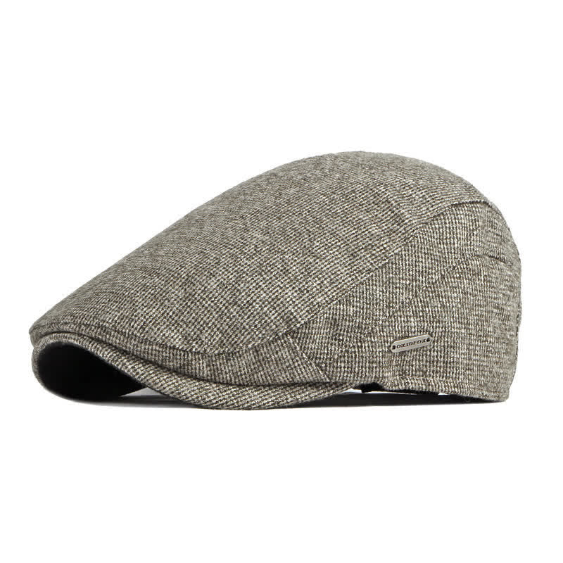Baskenmütze im britischen Stil mit Tweed-Textur und flachem Oberteil - Kaffee - Verstellbar (21 5/8"-23 1/4") - image 11