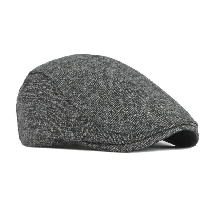Baskenmütze im britischen Stil mit Tweed-Textur und flachem Oberteil - image 4