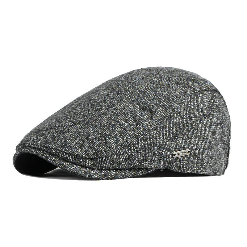 Baskenmütze im britischen Stil mit Tweed-Textur und flachem Oberteil - Dunkelgrau - Verstellbar (21 5/8"-23 1/4") - image 2
