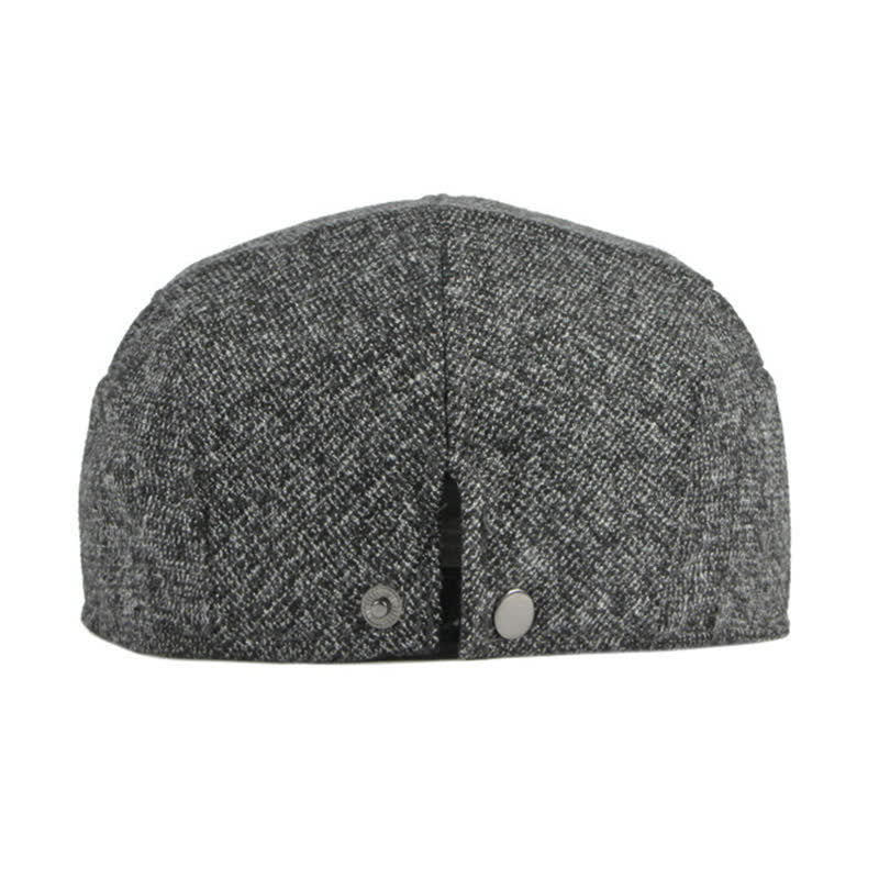 Baskenmütze im britischen Stil mit Tweed-Textur und flachem Oberteil - image 6