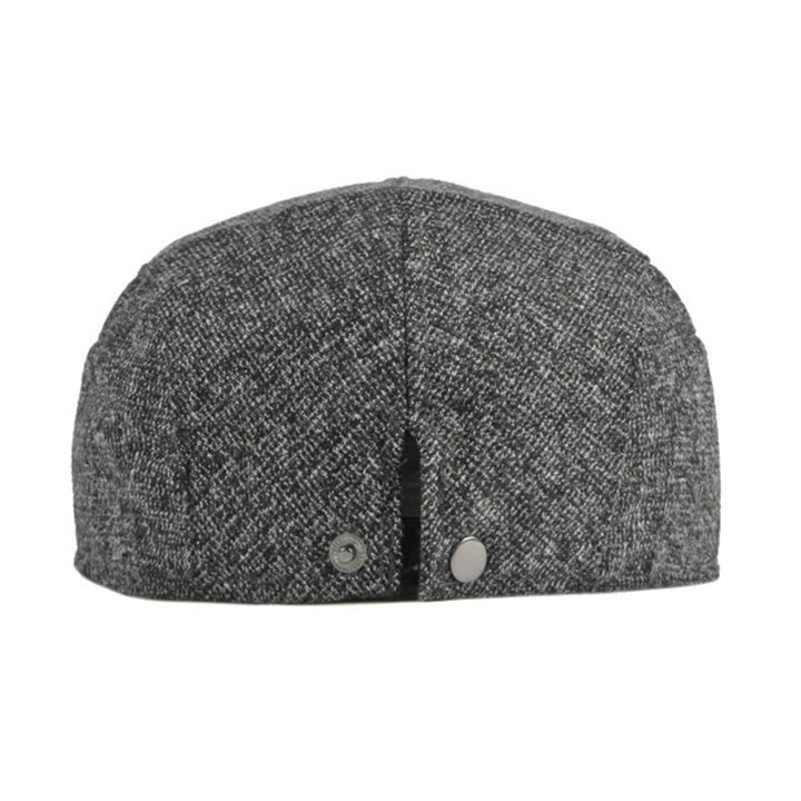 Baskenmütze im britischen Stil mit Tweed-Textur und flachem Oberteil - image 6