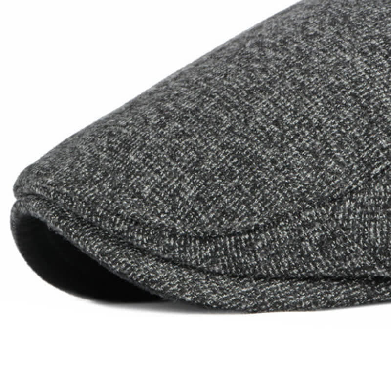 Baskenmütze im britischen Stil mit Tweed-Textur und flachem Oberteil - image 7