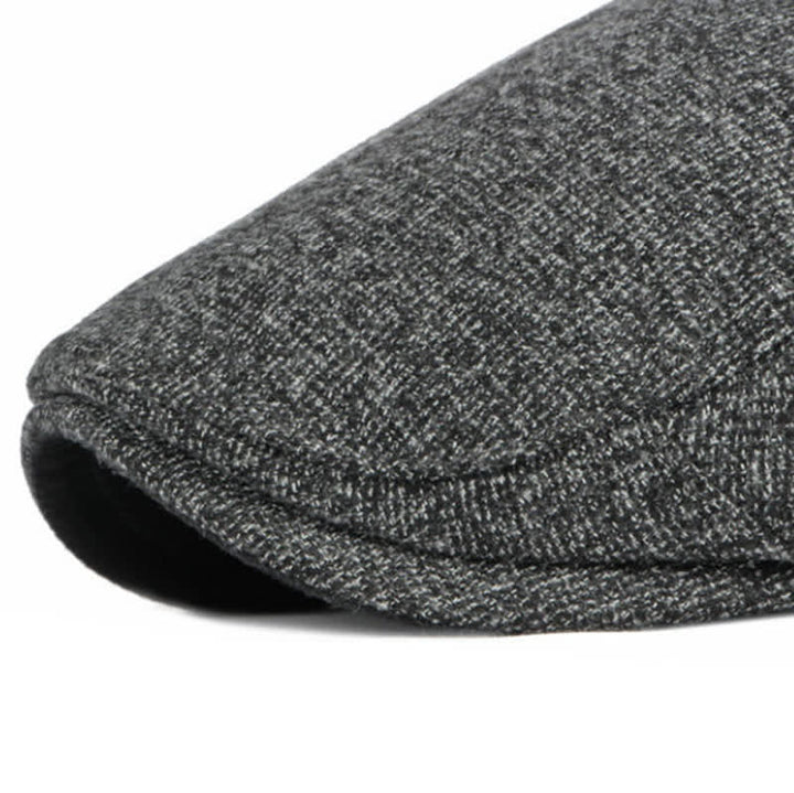 Baskenmütze im britischen Stil mit Tweed-Textur und flachem Oberteil - image 7