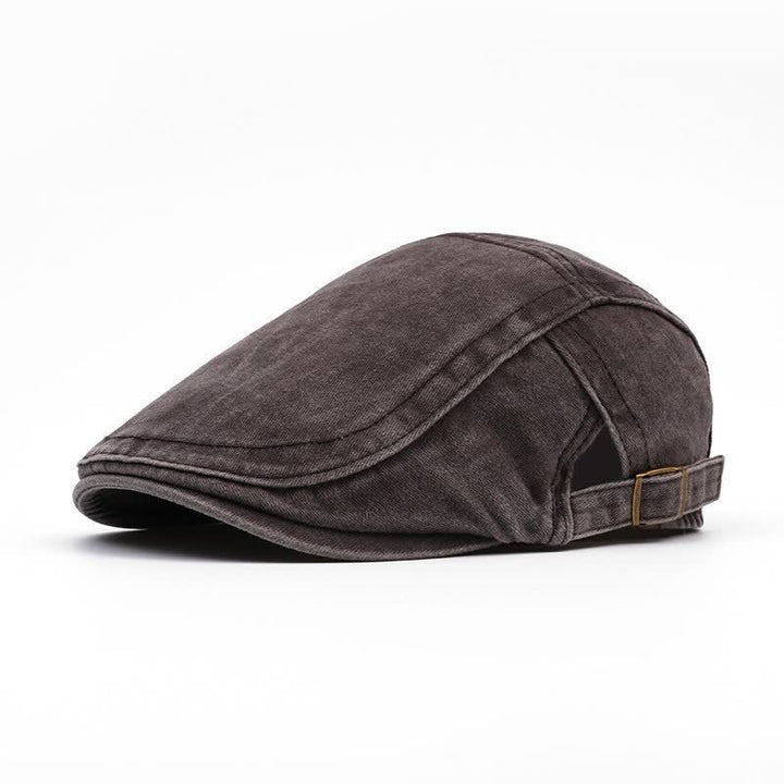Retro-inspirierte Arbeitskleidung: Waschbare Baumwoll-Baskenmütze für den Alltag - Kaffee - Verstellbar (21 5/8"-23 5/8") - image 11