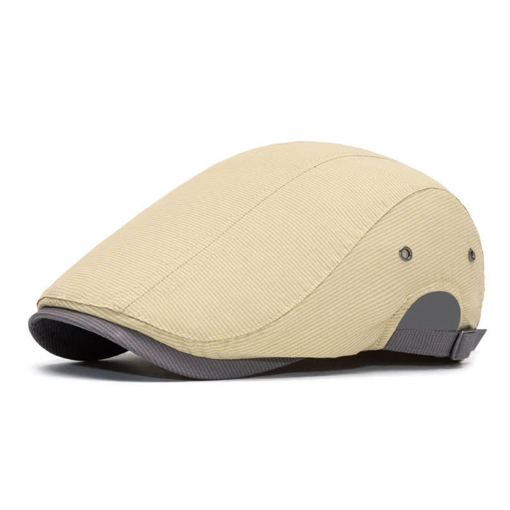 Urban Driving Cap Pinstripe Flat Beret mit verstellbarem Riemen - Beige - Verstellbar (22"-24") - image 11