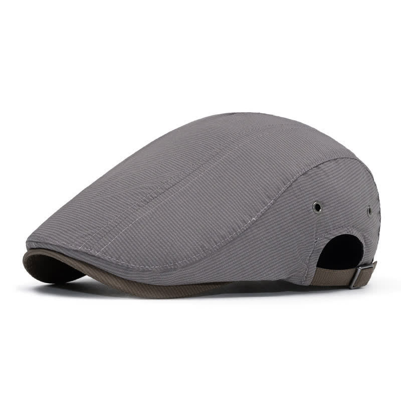 Urban Driving Cap Pinstripe Flat Beret mit verstellbarem Riemen - Mittelgrau - Verstellbar (22"-24") - image 1