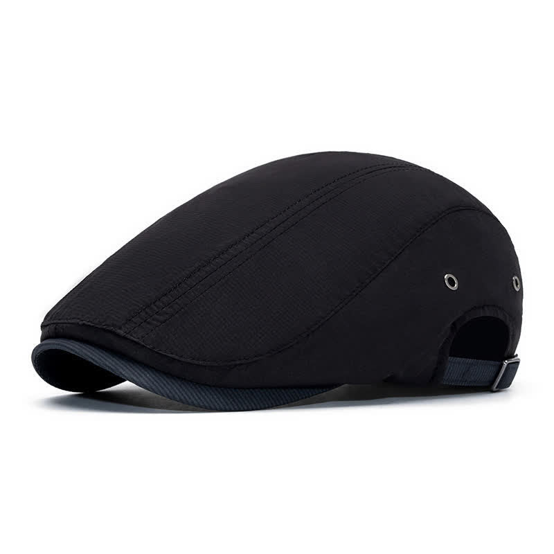Urban Driving Cap Pinstripe Flat Beret mit verstellbarem Riemen - Schwarz - Verstellbar (22"-24") - image 8
