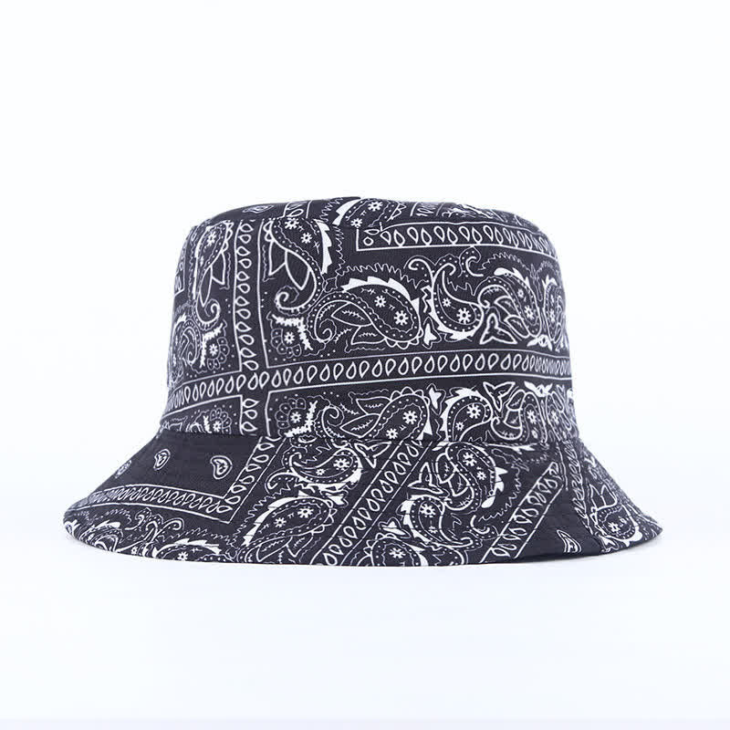 Unisex-Wende-Fischerhut mit Paisley-Muster - Schwarz - M (22"-22 7/8") - image 9