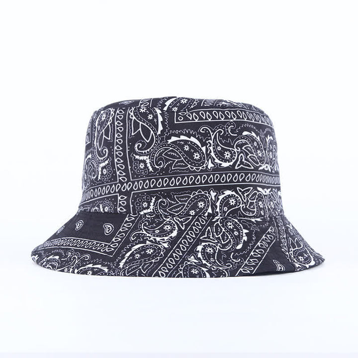 Unisex-Wende-Fischerhut mit Paisley-Muster - Schwarz - M (22"-22 7/8") - image 9