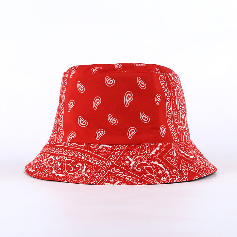 Unisex-Wende-Fischerhut mit Paisley-Muster - Rot - M (22"-22 7/8") - image 6
