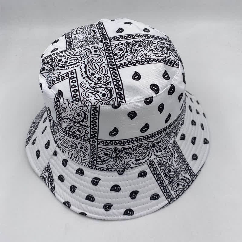 Unisex-Wende-Fischerhut mit Paisley-Muster - Weiß - M (22"-22 7/8") - image 10