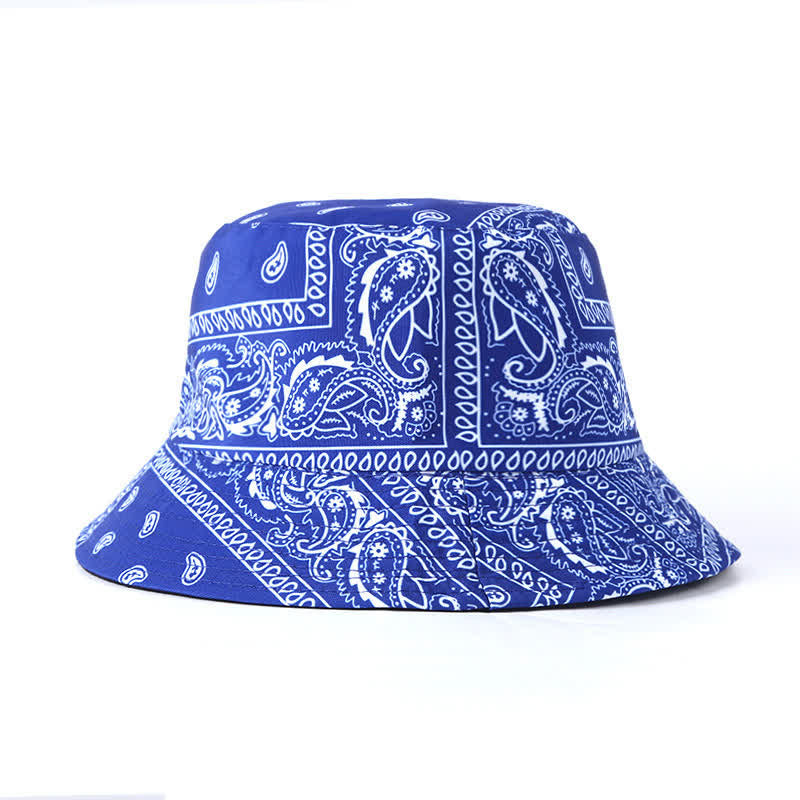 Unisex-Wende-Fischerhut mit Paisley-Muster - Blau - M (22"-22 7/8") - image 0