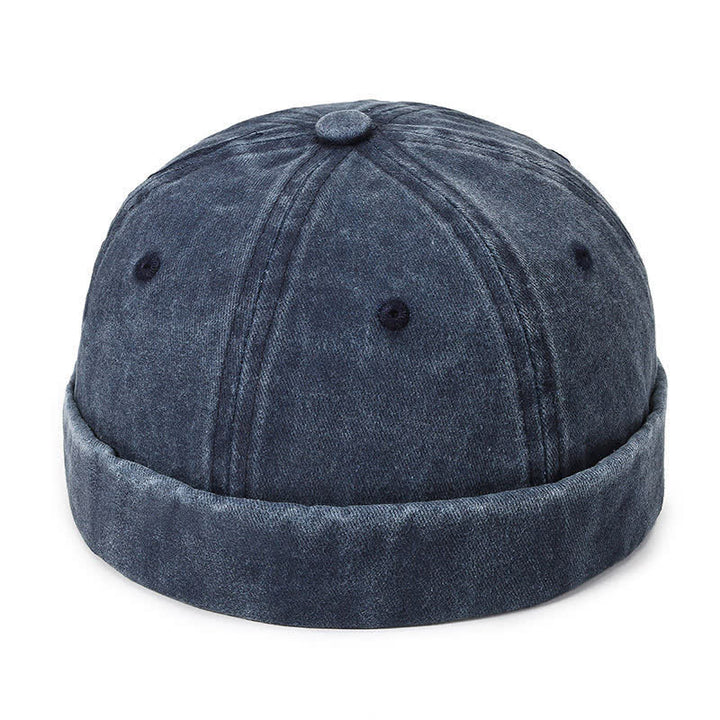 Lässige, randlose Vintage-Docker-Mütze aus gewaschener Baumwolle - Marine - Verstellbar (22"-23 5/8") - image 7