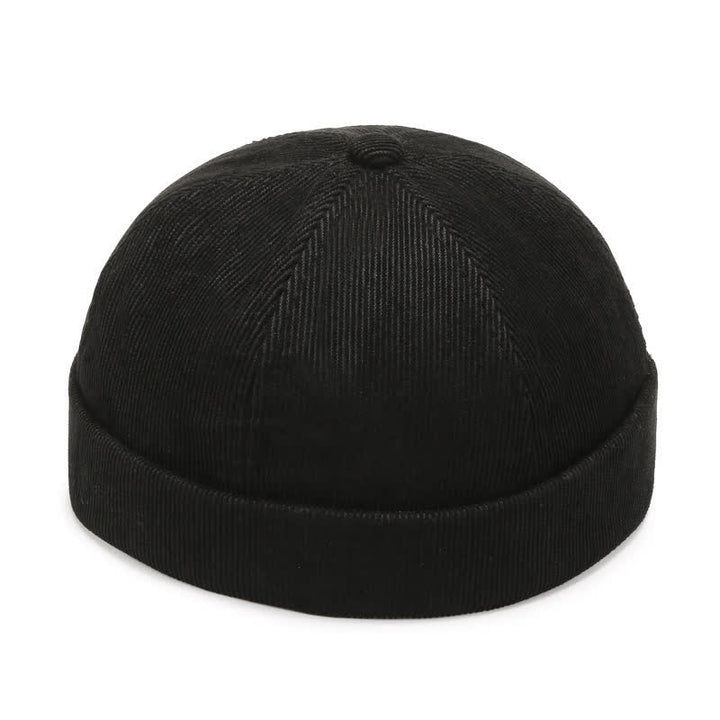 Einfarbige Cordmütze ohne Krempe - Schwarz - Verstellbar (22"-23 5/8") - image 0