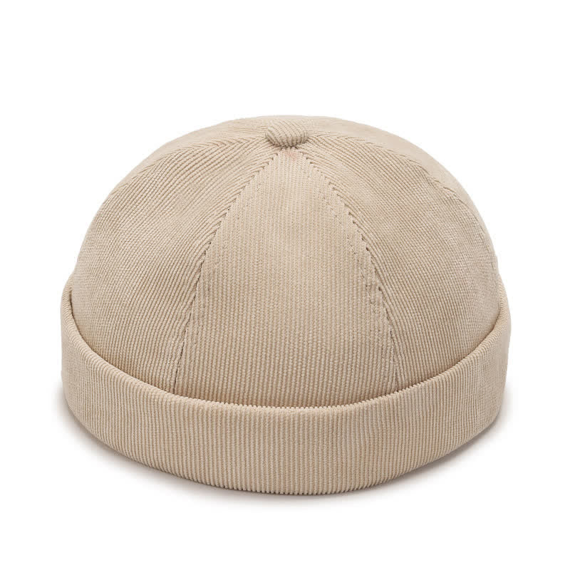 Einfarbige Cordmütze ohne Krempe - Khaki - Verstellbar (22"-23 5/8") - image 11