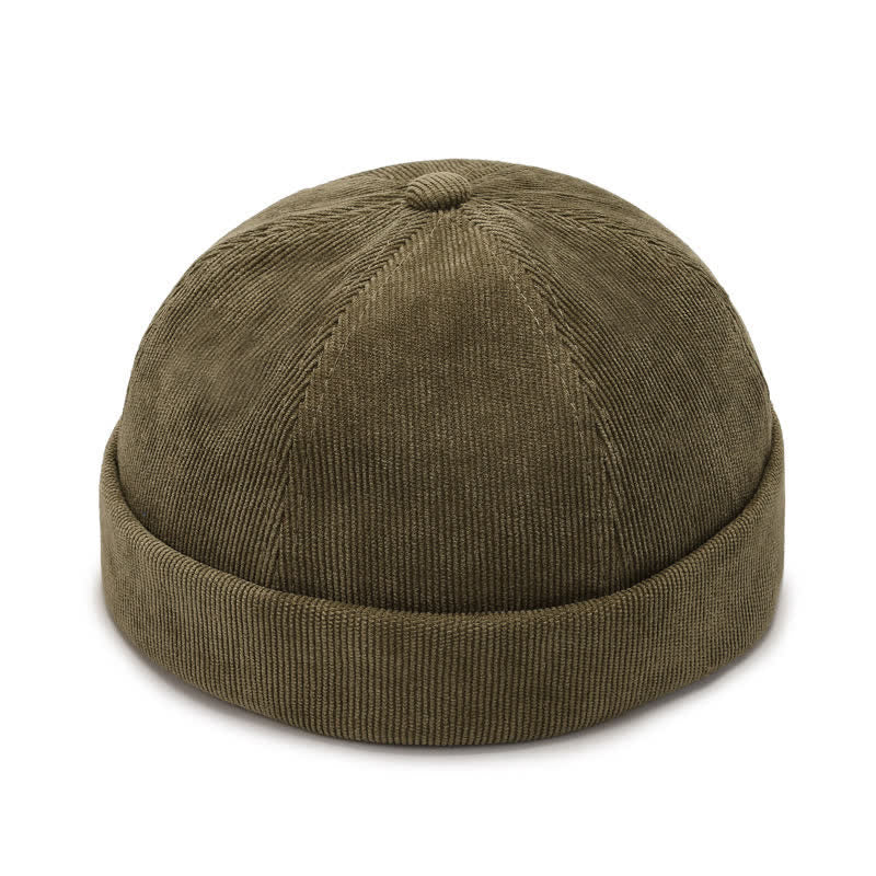 Einfarbige Cordmütze ohne Krempe - Armeegrün - Verstellbar (22"-23 5/8") - image 8