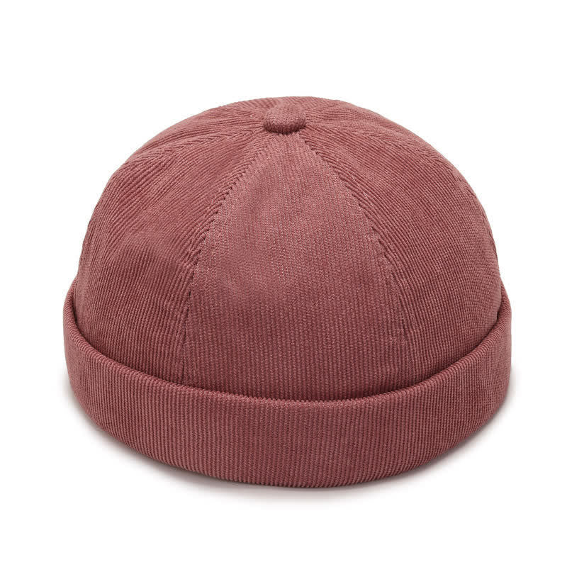 Einfarbige Cordmütze ohne Krempe - Rosa - Verstellbar (22"-23 5/8") - image 1