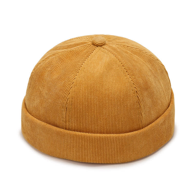 Einfarbige Cordmütze ohne Krempe - Gelb - Verstellbar (22"-23 5/8") - image 9