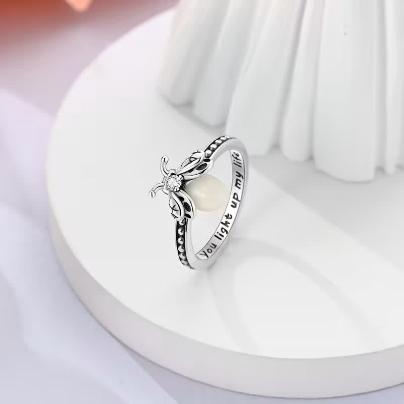 Du erhellst mein Leben – 925 Sterling Silber Leuchtring mit Glühwürmchen - image 3