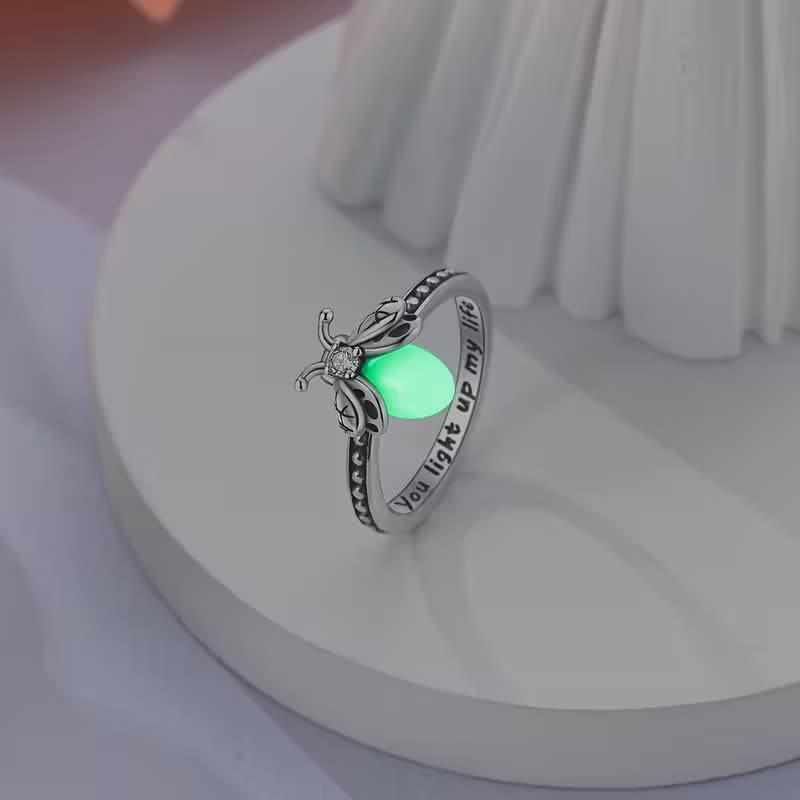 Du erhellst mein Leben – 925 Sterling Silber Leuchtring mit Glühwürmchen - image 4