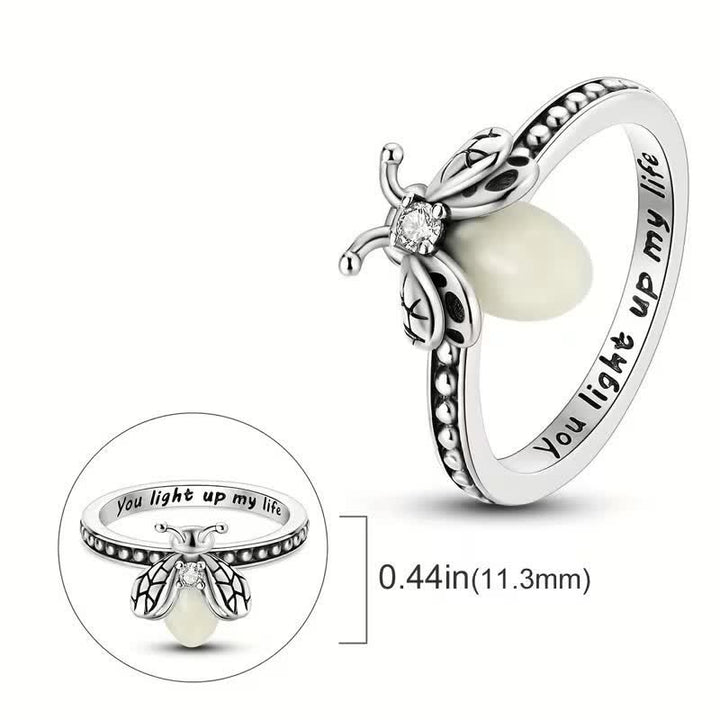 Du erhellst mein Leben – 925 Sterling Silber Leuchtring mit Glühwürmchen - image 6
