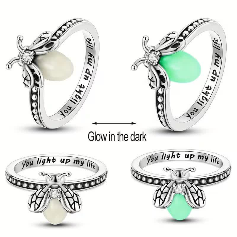 Du erhellst mein Leben – 925 Sterling Silber Leuchtring mit Glühwürmchen - image 5