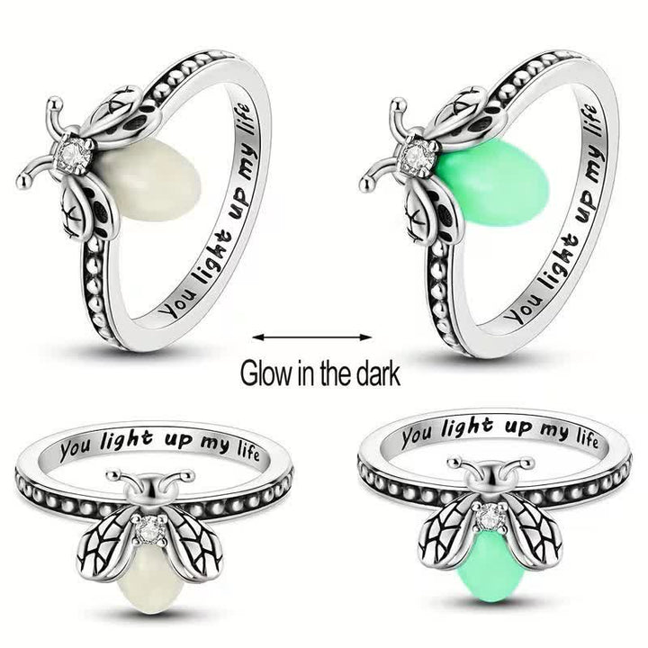 Du erhellst mein Leben – 925 Sterling Silber Leuchtring mit Glühwürmchen - image 5