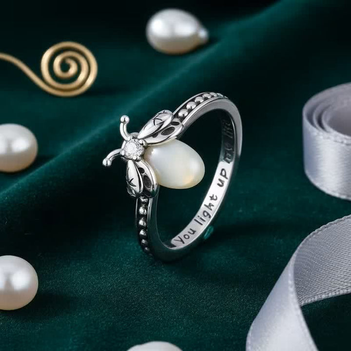 Du erhellst mein Leben – 925 Sterling Silber Leuchtring mit Glühwürmchen - image 2