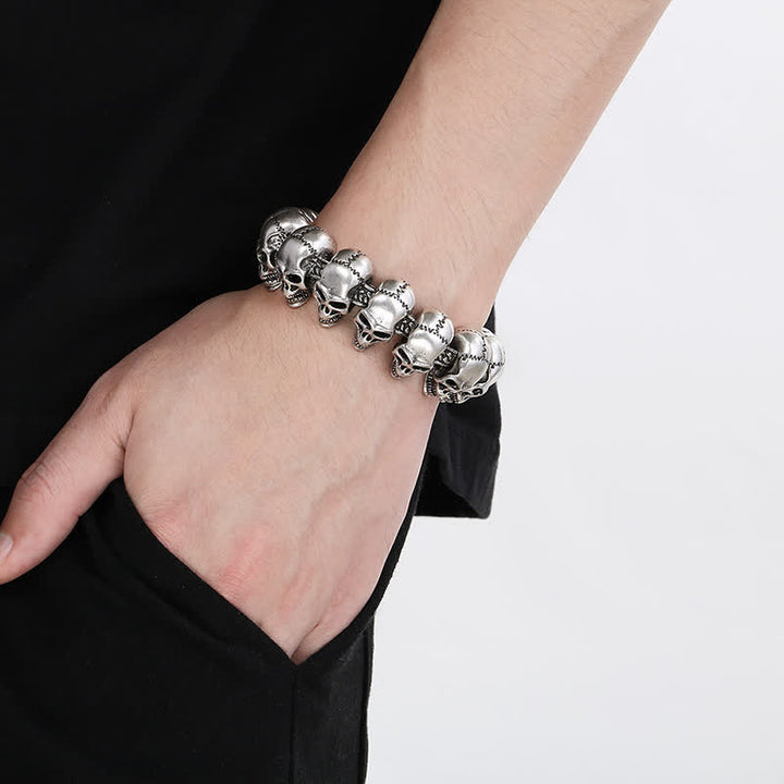 Hip-Hop-Armband mit Totenkopf-Motiv, Punk-Biker-Stil - image 8
