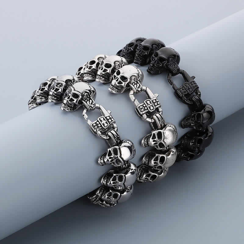 Hip-Hop-Armband mit Totenkopf-Motiv, Punk-Biker-Stil - image 5