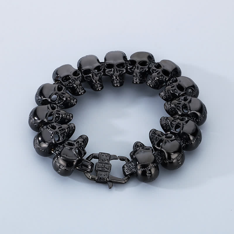 Hip-Hop-Armband mit Totenkopf-Motiv, Punk-Biker-Stil - Schwarz - image 13