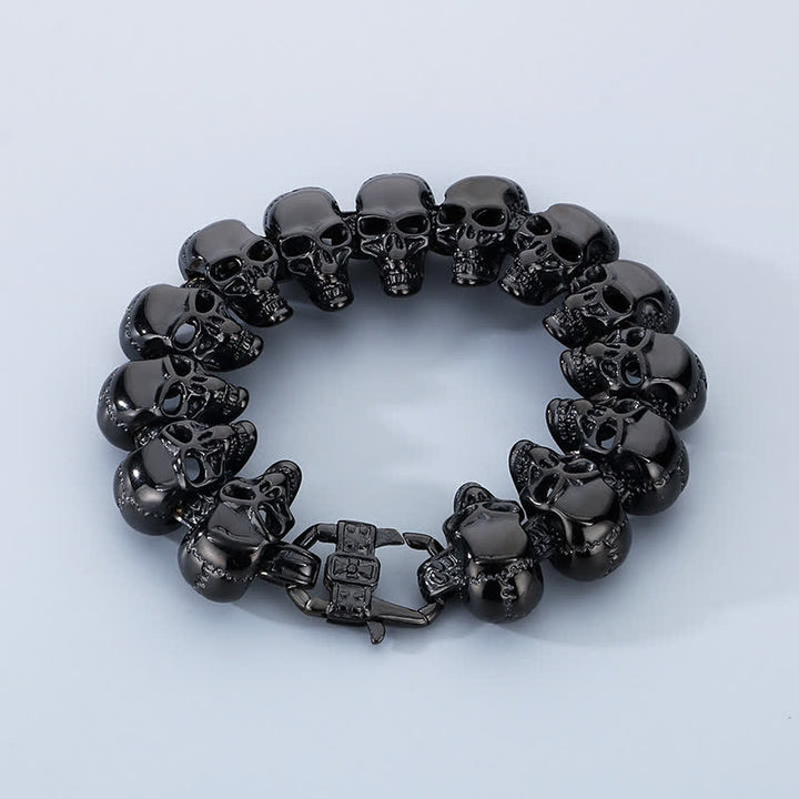 Hip-Hop-Armband mit Totenkopf-Motiv, Punk-Biker-Stil - Schwarz - image 13