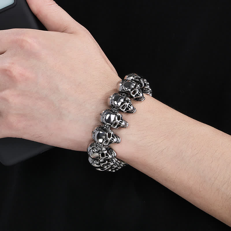 Hip-Hop-Armband mit Totenkopf-Motiv, Punk-Biker-Stil - image 0