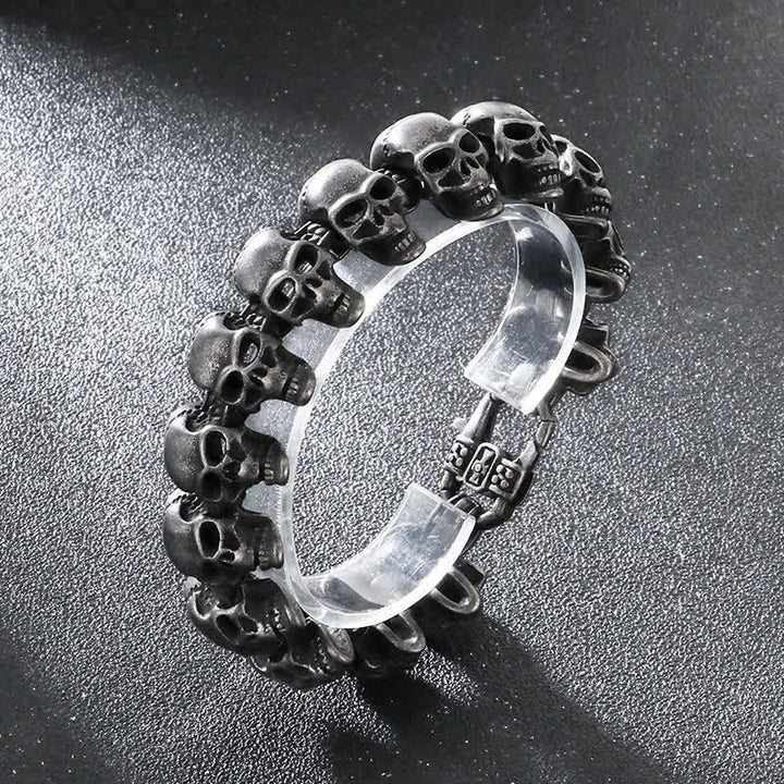 Hip-Hop-Armband mit Totenkopf-Motiv, Punk-Biker-Stil - Mattschwarz - image 11