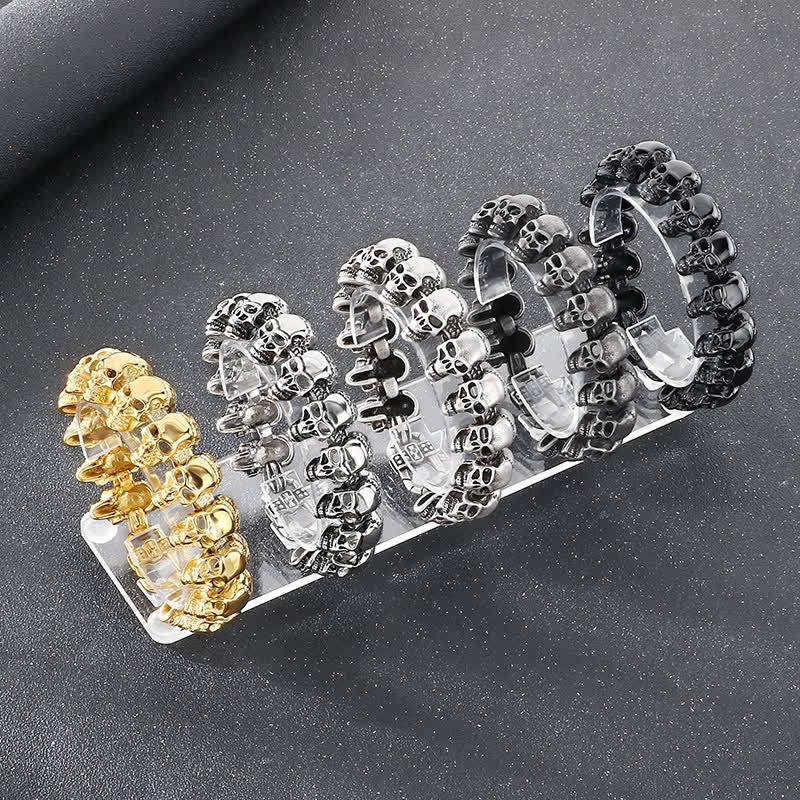 Hip-Hop-Armband mit Totenkopf-Motiv, Punk-Biker-Stil - image 4