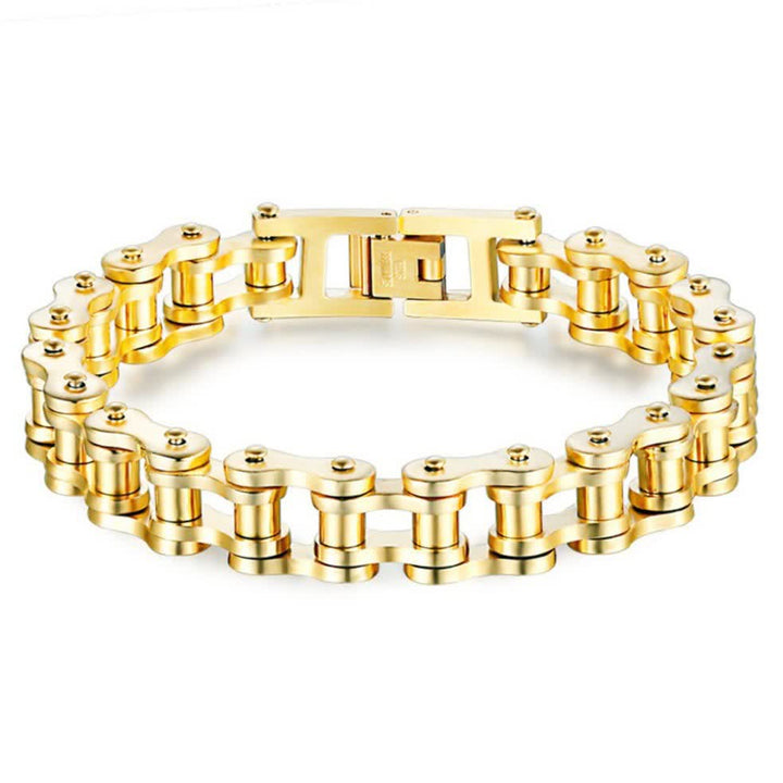 Stilvoll unterwegs: Furchtloses Motorrad-Fahrradkettenarmband - Gold - image 14