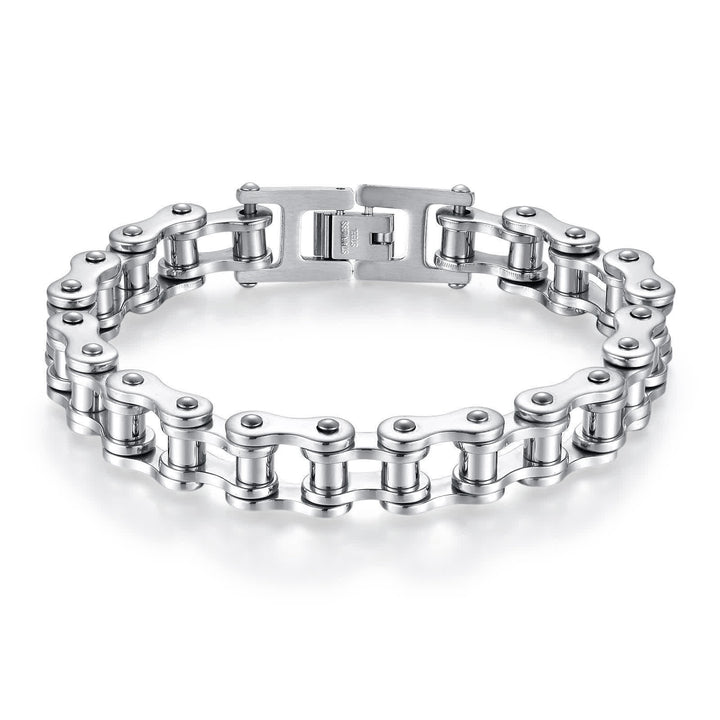 Stilvoll unterwegs: Furchtloses Motorrad-Fahrradkettenarmband - Silber - image 12