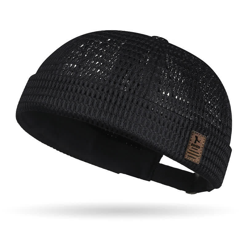 Streetwear-Sommermütze aus atmungsaktivem Mesh ohne Schirm - Schwarz - Verstellbar (21 5/8"-23 5/8") - image 0
